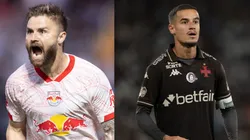 Eduardo Sasha e Coutinho são as referências de Bragantino e Vasco - Fotos: Diogo Reis/AGIF e Jorge Rodrigues/AGIF