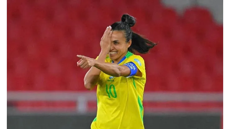 Marta vestindo a Amarelinha. Foto: Divulgação/CONMEBOL