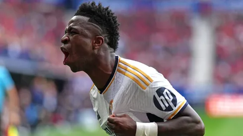 Vini Jr. em campo pelo Real Madrid. (Photo by Juan Manuel Serrano Arce/Getty Images)