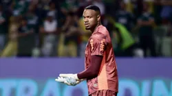 Carlos Miguel goleiro do Palmeiras durante partida contra o Cruzeiro no estadio Arena Allianz Parque pelo campeonato Brasileiro A 2025. Foto: Marcello Zambrana/AGIF