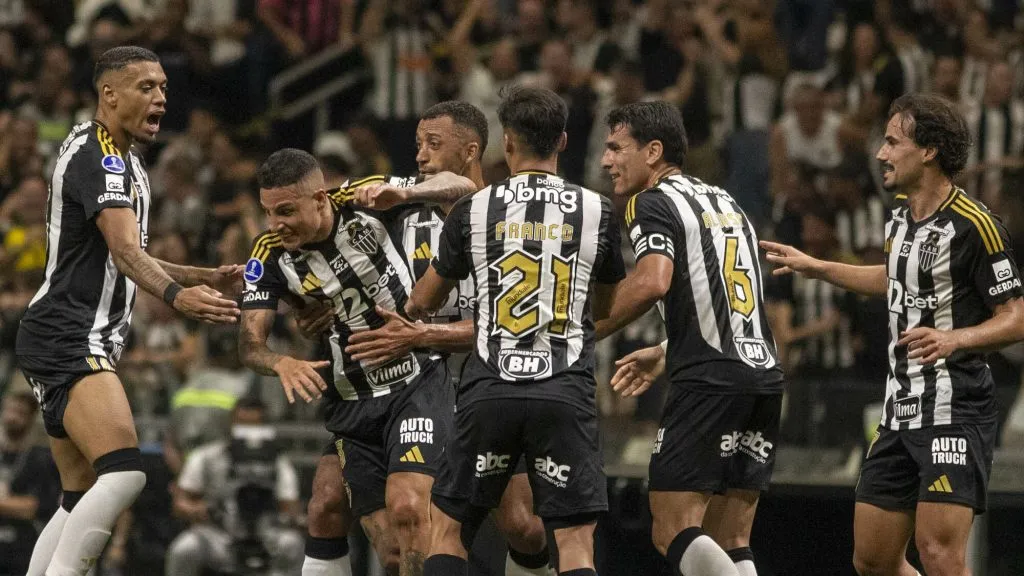 Arana comemora seu gol durante partida contra o Independiente del Valle pela Copa Sul-Americana. Foto: Fernando Moreno/AGIF
