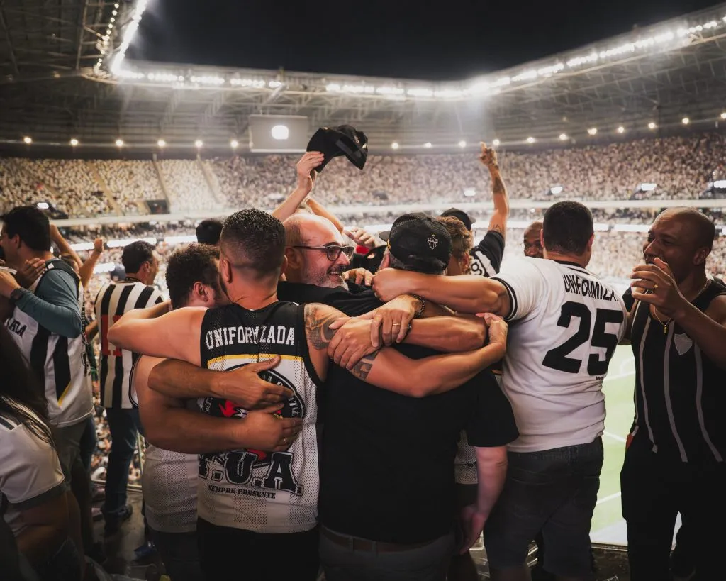 Torcida do Atlético-MG comemorando a classificação diante do Del Valle – Fotos: Luís Amaral / Atlético