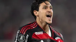 RJ - RIO DE JANEIRO - 18/09/2025 - COPA LIBERTADORES 2025, FLAMENGO X ESTUDIANTES - Pedro jogador do Flamengo comemora seu gol durante partida contra o Estudiantes no estadio Maracana pelo campeonato Copa Libertadores 2025. Foto: Jorge Rodrigues/AGIF