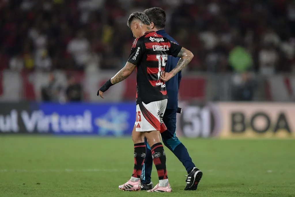 Carrascal jogador do Flamengo durante partida contra o Sport – Foto: Thiago Ribeiro/AGIF