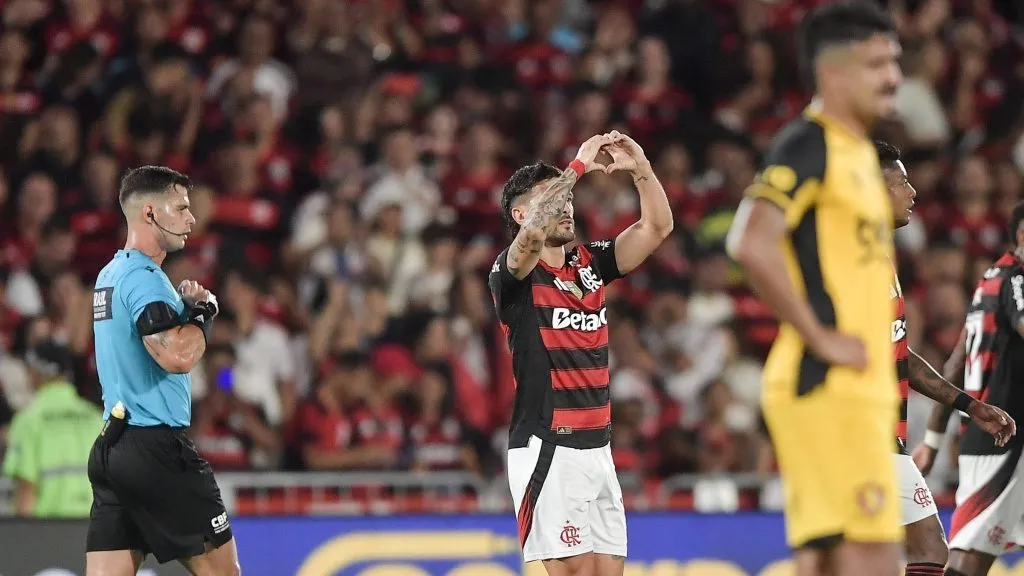 Arrasca comemorando gol na Série A. Foto: Thiago Ribeiro/AGIF
