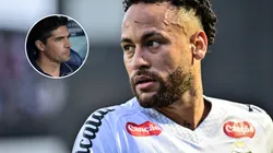 Vojvoda despista escalar Neymar contra o Palmeiras. FotoxFoto: Neymar (Jota Erre/AGIF); Abel ( Thiago Ribeiro/AGIF)