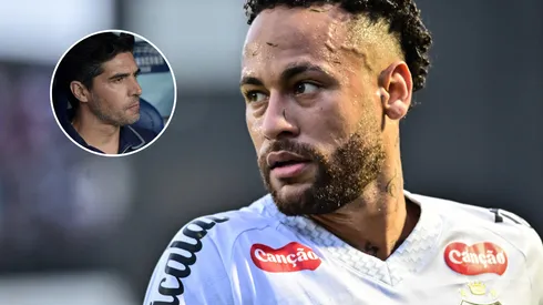 Vojvoda despista escalar Neymar contra o Palmeiras. FotoxFoto: Neymar (Jota Erre/AGIF); Abel ( Thiago Ribeiro/AGIF)