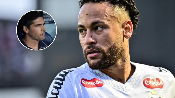 Vojvoda despista escalar Neymar contra o Palmeiras. FotoxFoto: Neymar (Jota Erre/AGIF); Abel ( Thiago Ribeiro/AGIF)