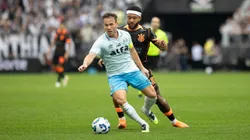 Memphis Depay jogador do Corinthians durante partida contra o Gremio no estadio Arena Corinthians pelo campeonato Brasileiro A 2025. Foto: Joisel Amaral/AGIF