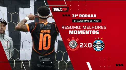 Memphis Depay volta a marcar e Corinthians vence o Grêmio pelo Brasileirão Betano. Foto: Joisel Amaral/AGIF