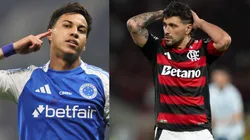 Kaio Jorge e Arrascaeta disputam a artilharia do futebol brasileiro: Fotos: Gilson Lobo/AGIF e Jorge Rodrigues/AGIF