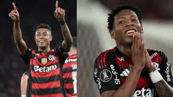 Bruno Henrique e Gonzalo Plata em ação pelo Flamengo - Fotos: Thiago Ribeiro/AGIF e Jorge Rodrigues/AGIF