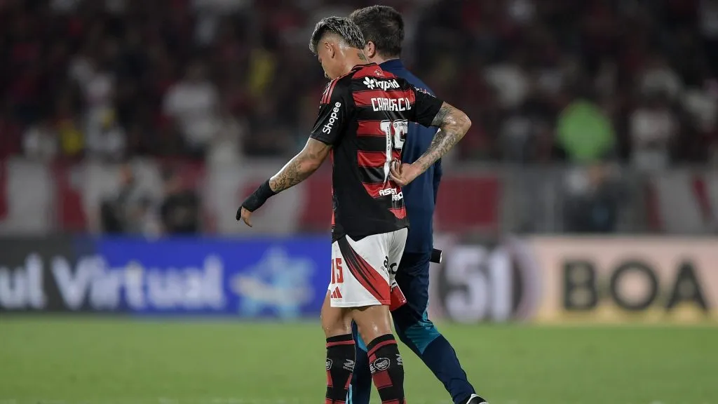 RJ – RIO DE JANEIRO – 01/11/2025 – BRASILEIRO A 2025, FLAMENGO X SPORT – Carrascal jogador do Flamengo durante partida contra o Sport no estadio Maracana pelo campeonato Brasileiro A 2025. Foto: Thiago Ribeiro/AGIF