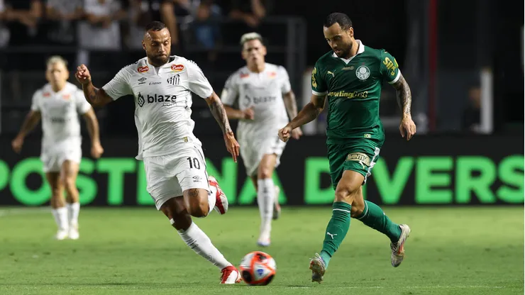 Palmeiras x Santos se enfrentem pelo Brasileirão. (Foto: Cesar Greco/Palmeiras/by Canon)
