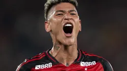 RJ - RIO DE JANEIRO - 22/10/2025 - COPA LIBERTADORES 2025, FLAMENGO X RACING - Carrascal jogador do Flamengo comemora seu gol durante partida contra o Racing no estadio Maracana pelo campeonato Copa Libertadores 2025. Foto: Jorge Rodrigues/AGIF