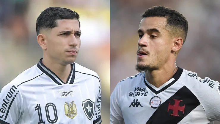 Savarino do Botafogo e Coutinho do Vasco - Fotos: Thiago Ribeiro/AGIF