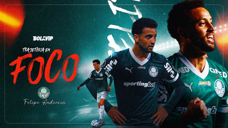 Felipe Anderson é uma das armas do Palmeiras em busca de mais uma Libertadores - Foto: Luiz Erbes/AGIF - Thiago Ribeiro/AGIF - Ettore Chiereguini/AGIF