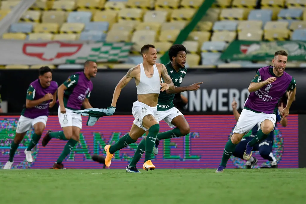 Breno Lopes fez o gol do segundo título do Palmeiras na competição continetal no último minuto de jogo. Foto:– Pool/Getty Images)