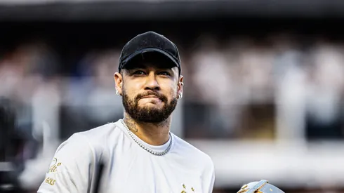 SP - SANTOS - 31/03/2024 - PAULISTA 2024, SANTOS X PALMEIRAS - FINAL - Neymar Junior ex jogador do Santos durante partida contra o Palmeiras no estadio Vila Belmiro pelo campeonato Paulista 2024.