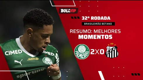 Vitor Roque dá show, Palmeiras vence o Santos e afunda o rival no z-4 do Brasileirão Betano. Foto: Anderson Romão/AGIF
