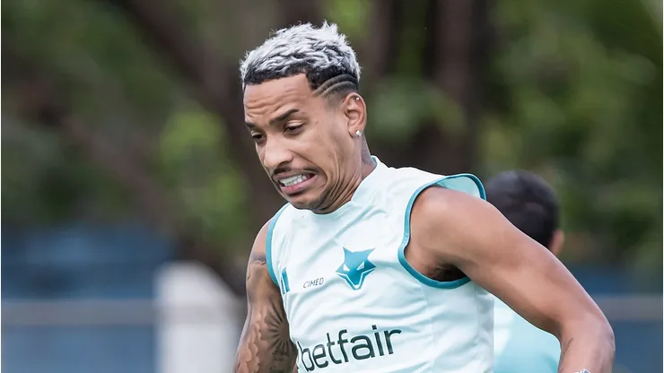 Matheus Pereira durante o treino de sexta-feira