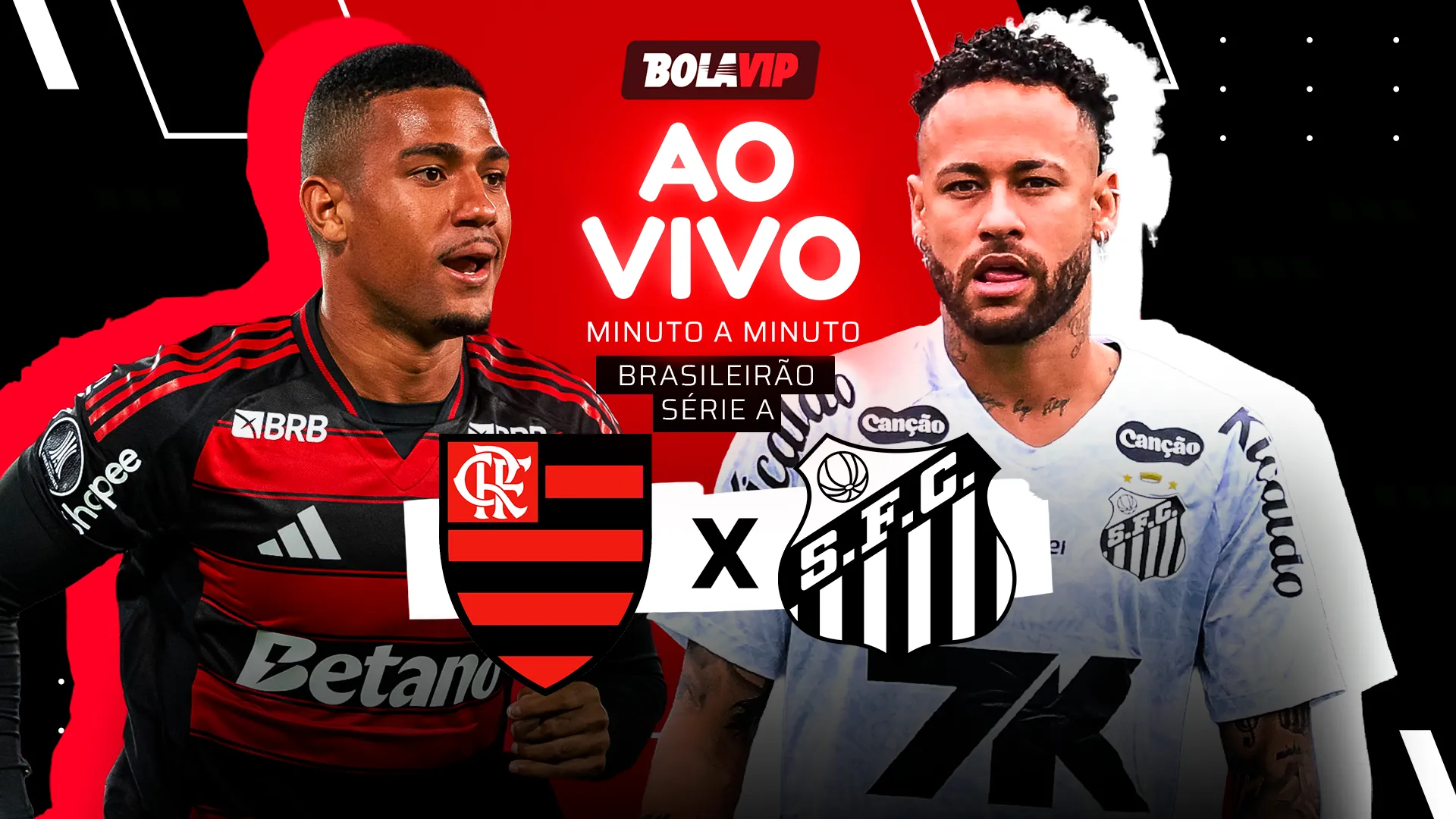 Flamengo x Santos foi transmitido ao vivo pelo Bolavip Brasil. Fotos: Jorge Rodrigues/AGIF e Jota Erre/AGIF