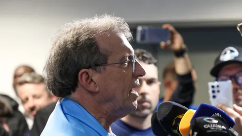 Odorico Roman durante entrevista após vencer eleição. Foto: ANGELO PIERETTI/GRÊMIO FBPA.