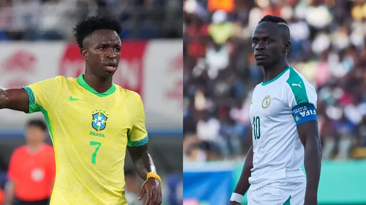 Vini Jr e Sadio Mané são as estrelas de ambas as seleções. Fotos: Koji Watanabe/Getty Images) - Xaume Olleros/Getty Images