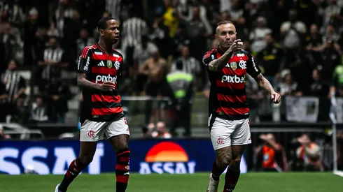 MG - BELO HORIZONTE - 06/08/2025 - COPA DO BRASIL 2025, ATLETICO-MG X FLAMENGO -Cebolinha jogador do Flamengo comemora seu gol durante partida contra o Atletico-MG no estadio Arena MRV pelo campeonato Copa Do Brasil 2025. Foto: Fernando Moreno/AGIF