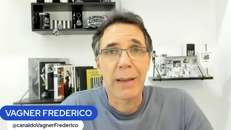 Vagner Frederico, jornalista e setorista do Santos. Foto: Reprodução/Canal YouTube