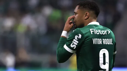Vitor Roque, do Palmeiras, durante partida contra o Corinthians no estadio Arena Allianz Parque pelo campeonato Copa Do Brasil 2025. Foto: Marcello Zambrana/AGIF