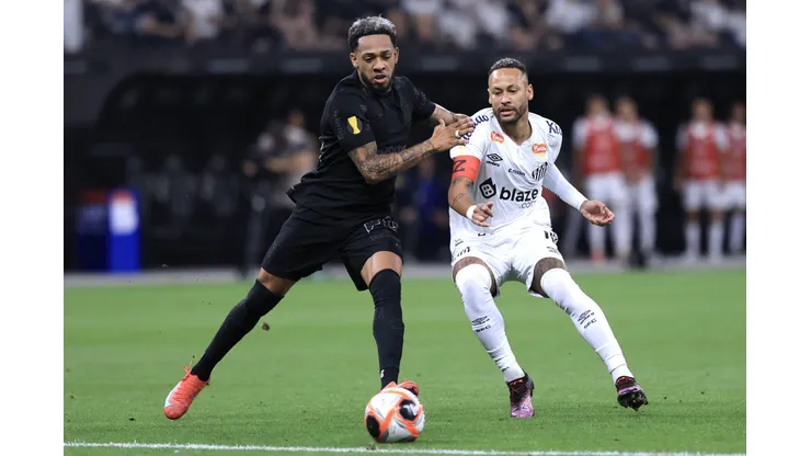 Neymar durante o clássico contra o Corinthians, pelo Paulistão.