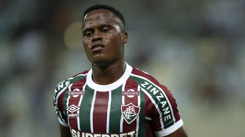 RJ - RIO DE JANEIRO - 14/05/2025 - COPA SUL-AMERICANA 2025, FLUMINENSE X UNION ESPANOLA - Jhon Arias jogador do Fluminense durante partida contra o Union Espanola no estadio Maracana pelo campeonato Copa Sul-americana 2025.