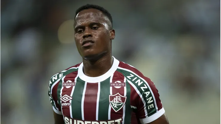 RJ - RIO DE JANEIRO - 14/05/2025 - COPA SUL-AMERICANA 2025, FLUMINENSE X UNION ESPANOLA - Jhon Arias jogador do Fluminense durante partida contra o Union Espanola no estadio Maracana pelo campeonato Copa Sul-americana 2025.