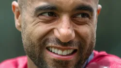 Lucas durante treino do SPFC no CT