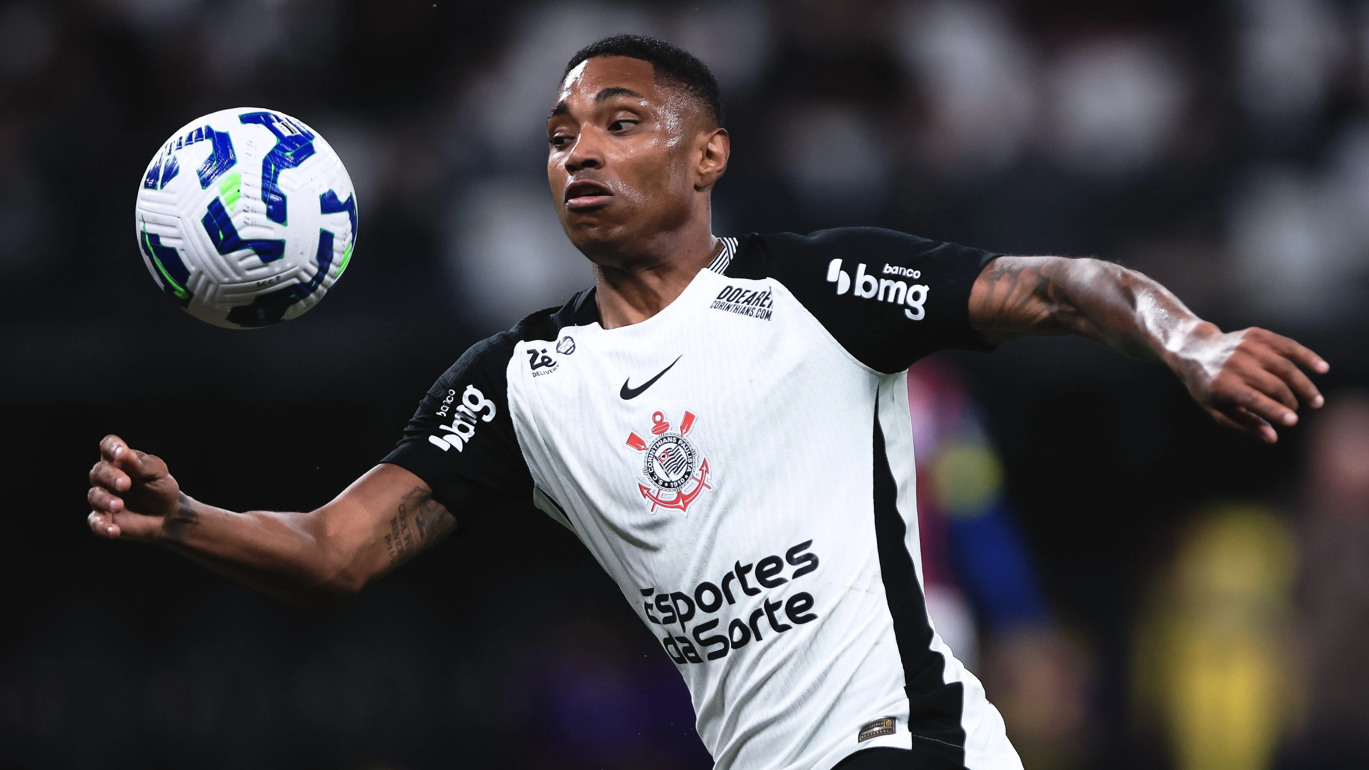 Vitinho jogador do Corinthians durante partida contra o Bahia no estadio Arena Corinthians pelo campeonato Brasileiro A 2025. Foto: Ettore Chiereguini/AGIF