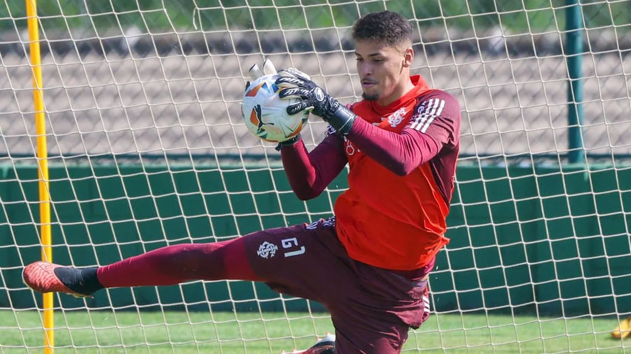 Kauan Jesus em treino do Inter. Foto: Ricardo Duarte/Internacional