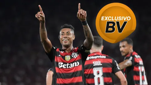 Bruno Henrique jogador do Flamengo comemora seu gol durante partida contra o Sport no estádio Maracanã pelo campeonato Brasileiro A 2025. Foto: Thiago Ribeiro/AGIF