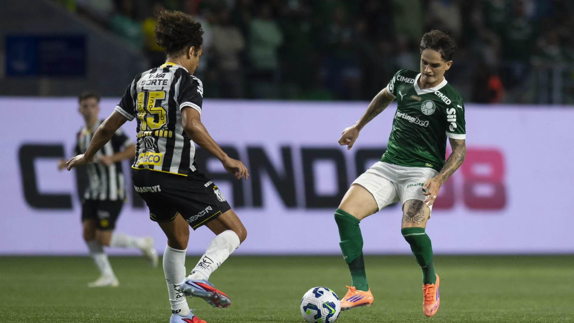 Santos e Palmeiras se enfrentaram recentemente no Allianz Parque – Foto: Anderson Romão/AGIF