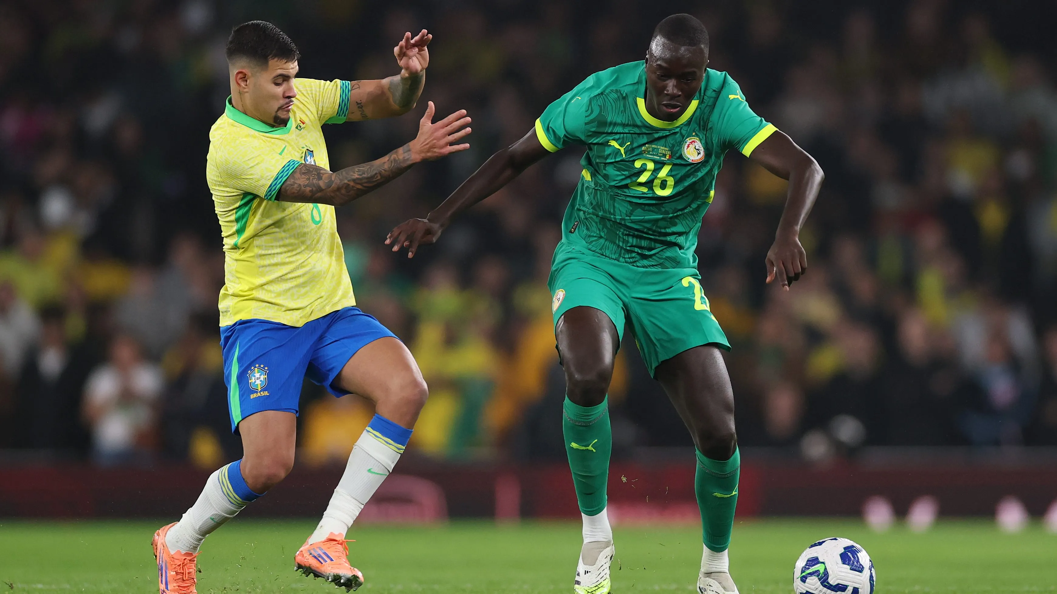 Brasil x Senegal se enfrentaram em Londres. (Photo by Ryan Pierse/Getty Images)