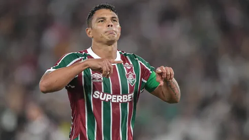 Thiago Silva, jogador do Fluminense, comemora seu gol durante partida contra o Bahia no estadio Maracana pelo campeonato Copa Do Brasil 2025. Foto: Thiago Ribeiro/AGIF