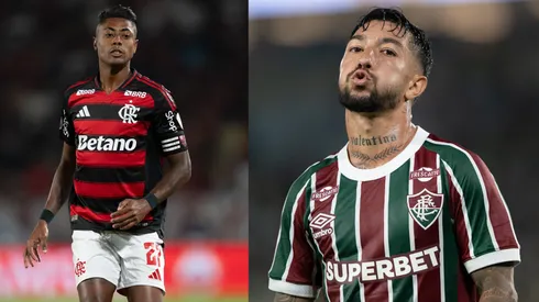 Bruno Henrique e Lucho Acosta vão se enfrentar no Fla-Flu decisivo - Fotos: Jorge Rodrigues/AGIF