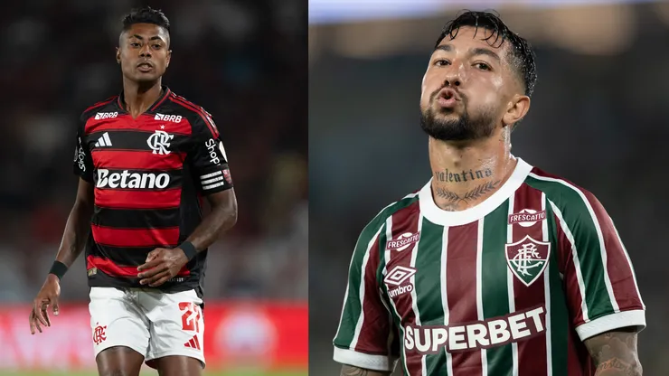 Bruno Henrique e Lucho Acosta vão se enfrentar no Fla-Flu decisivo - Fotos: Jorge Rodrigues/AGIF