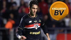 Rodriguinho jogador do São Paulo durante partida contra o Atlético-MG no estádio Morumbi pelo campeonato Brasileiro A 2025. Foto: Marcello Zambrana/AGIF