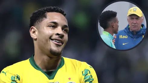 Ancelotti preteriu Vitor Roque e Estêvão na Seleção Brasileira por Lucas Paquetá em pênalti contra a Tunísia e se deu mal - Fotos: Marcello Zambrana e Ettore Chiereguini/AGIF