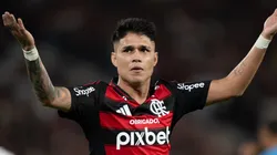 Luiz Araújo durante partida do Mengão na Libertadores