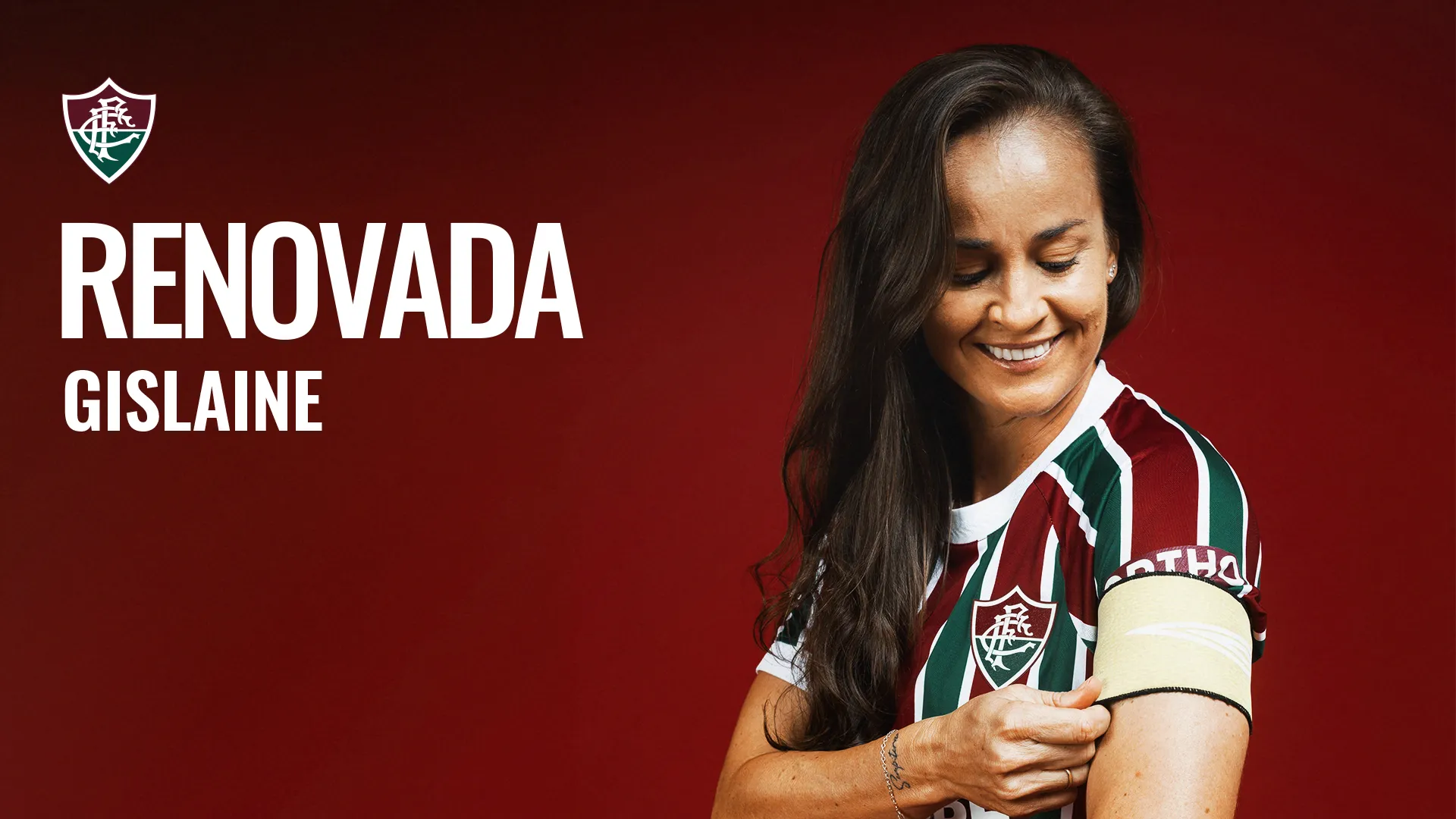 Anúncio de Gislaine no time feminino do Fluminense