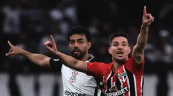 Bidu e Cedric durante Corinthians x São Paulo