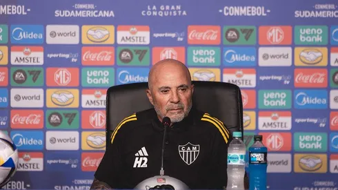 Sampaoli durante coletiva após a final. Foto: Pedro Souza/Atlético-MG