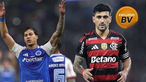 Kaio Jorge e Arrascaeta disputam a artilharia do Campeonato Brasileiro - Foto: Gilson Lobo/AGIF e Foto: Alexandre Loureiro/AGIF